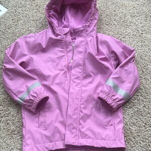 Cat & Jack Pink Raincoat with Reflective Stripes girls size 5T